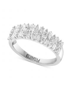 EFFY® Diamond Baguette & Round Horizontal Cluster Ring (3/4 ct. t.w.) in 14k White Gold