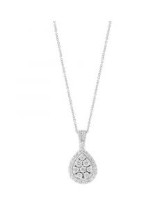 EFFY® Diamond Teardrop Halo Cluster 18" Pendant Necklace (3/4 ct. t.w.) in 14k White Gold