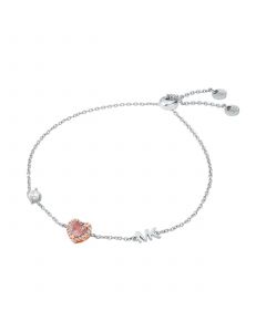 Sterling Silver Two-Tone Heart Slider Bracelet