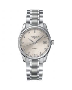 Women's Swiss Automatic Master Diamond (1/20 ct. t.w.) Stainless Steel Bracelet Watch 34mm