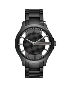 Men's Black Stainless Steel Bracelet Watch, 46mm