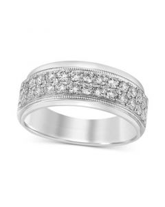 Men's Diamond Double Row Ring (1 ct. t.w.) in 10k White Gold