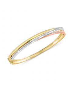 EFFY® Diamond Baguette Bangle Bracelet (3/4 ct. t.w.) in 14k Tricolor Gold