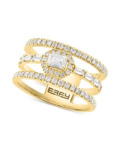 EFFY® Diamond Multi-Cut Triple Row Statement Ring (7/8 ct. t.w.) in 14k Gold