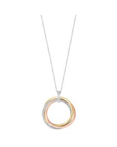 EFFY® Diamond Circle 18" Pendant Necklace (5/8 ct. t.w.) in 14k Tricolor Gold