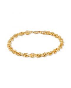 Men's Glitter Rope Bracelet in 10k Gold