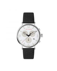 Men's Barnett Backlight Black Leather Strap Watch 41mm