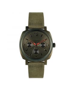 Men's Caine Green Leather Strap Watch 42mm