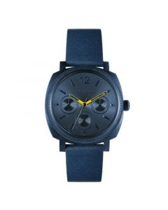 Men's Caine Blue Leather Strap Watch 42mm