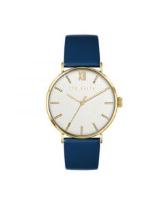 Men's Phylipa Blue Leather Strap Watch 43mm