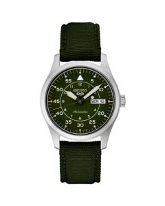 Men's Automatic 5 Sports Green Nylon Strap Watch 39mm