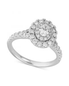 Diamond Oval Halo Engagement Ring (1 ct. t.w.) in 14k White Gold