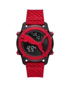 Women's Big Cat Digital Red Polyurethane Strap Watch 44mm