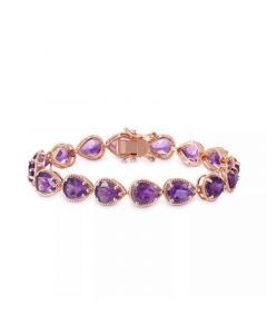 Sky Blue Topaz Pear Link Bracelet (35 ct. t.w.) in Gold-Plated Sterling Silver (Also in Pink Amethyst & Amethyst)