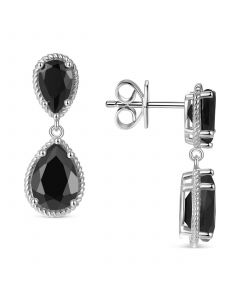 Truffle Sapphire Pear-Cut Drop Earrings (6 ct. t.w.) in Sterling Silver