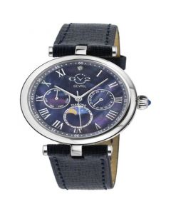 Women's Florence Swiss Quartz Italian Blue Leather Strap Watch 36mm