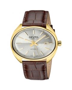 Men's Five Points Swiss Automatic Italian Brown Leather Strap Watch 40mm