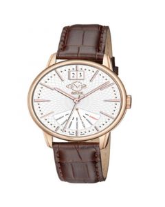 Men's Rovescio Swiss Quartz Italian Brown Leather Strap Watch 42mm