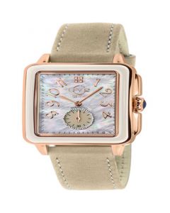 Women's Bari Enamel Swiss Quartz Italian Tan Leather Strap Watch 34mm