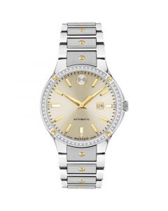 Women's Se Automatic Swiss Automatic Silver-Tone Stainless Steel Yellow Physical Vapor Deposition Bracelet Watch 33mm