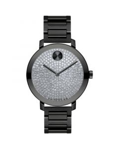 Women's Bold Evolution Swiss Quartz Ionic Plated Black Steel Bracelet Watch 34mm