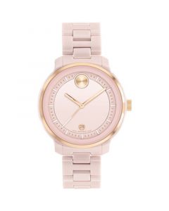 Women's Bold Verso Swiss Quartz Blush Ceramic Bracelet Watch 39mm