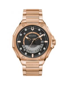 Men's Precisionist High Performance Quartz Diamond (1/20 ct. t.w.) Rose Gold-Tone Stainless Steel Bracelet Watch 47mm