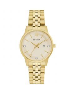 Women's Classic Diamond Accent Gold-Tone Stainless Steel Bracelet Watch 32mm