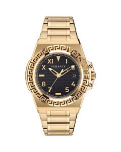 Men's Swiss Greca Reaction Gold-Tone Stainless Steel Bracelet Watch 44mm