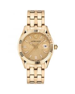 Men's Swiss Greca Time Gold Ion Plated Stainless Steel Bracelet Watch 41mm