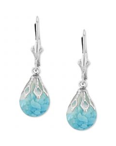 Turquoise Flake Bulb Drop Earrings in Sterling Silver