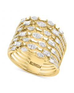 EFFY® Multi-Row Diamond Ring (1-1/3 ct. t.w.) in 14k Gold - Limited Edition, Created for Macy’s.