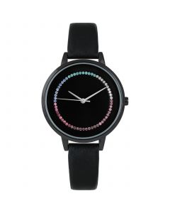 Women's Black Strap Watch 38mm, Created for Macy's