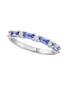 Tanzanite (1/2 ct. t.w.) & Diamond (1/5 ct. t.w.) Band in 14k White Gold