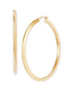 Polished Tube Medium Round Hoop Earrings in 14k Gold, 1-3/4", Created for Macy's