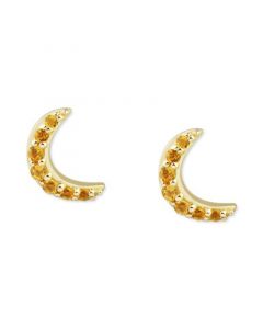 Citrine (1/8 ct.tw.) Moon Earrings in 14k Yellow Gold