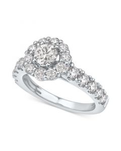 IGI Certified Diamond Halo Engagement Ring (2 ct. t.w.) in 14k White Gold