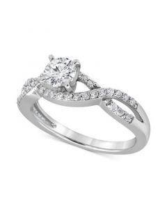 Diamond Twist Engagement Ring (7/8 ct. t.w.) in Platinum