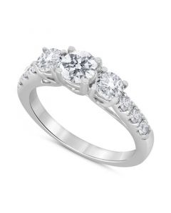 Diamond Three Stone Engagement Ring (1-1/2 ct. t.w.) in 14k White Gold