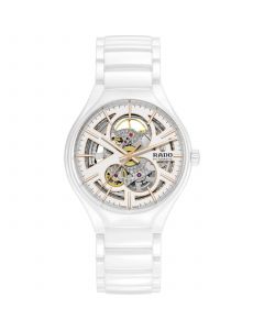 True Open Heart Men's Automatic White Ceramic Bracelet Watch 40 mm