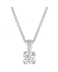 Certified Diamond 18" Pendant Necklace (1/2 ct. t.w.) in 14k White Gold featuring diamonds with the De Beers Code of Origin, Created for Macy's