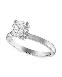 Certified Diamond Solitaire Engagement Ring (1 ct. t.w.) in 14k White Gold featuring diamonds with the De Beers Code of Origin, Created for Macy's