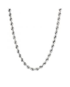 Evergreen Rope Link 24" Chain Necklace (5.3mm) in 10k White Gold