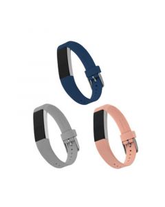 Navy Smooth, Gray Smooth and Pink Smooth Silicone Band Set, 3 Piece Compatible with the Fitbit Alta and Fitbit Alta Hr