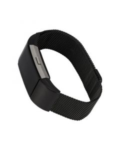 Black Stainless Steel Mesh Band Compatible with the Fitbit Charge 2