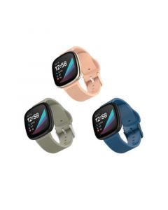 Gray, Light Pink and Navy Woven Silicone Band Set, 3 Piece Compatible with the Fitbit Versa 3 and Fitbit Sense