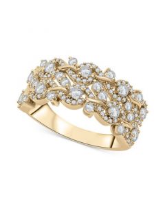 Diamond Swirl Cluster Statement Ring (1 ct. t.w.) in 14k Gold, Created for Macy's