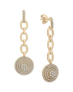 Diamond Circle Cluster Chain Drop Earrings (3/4 ct. t.w.) in 14k Gold, Created for Macy's