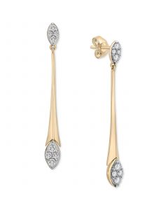 Diamond Elongated Drop Earrings (1/2 ct. t.w.) in 14k Gold, Created for Macy's