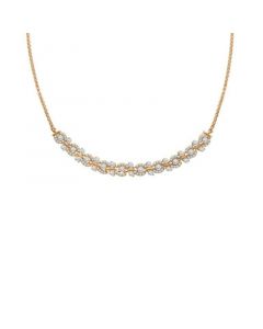 Diamond Swirl Curved Bar Statement Necklace (1 ct. t.w.) in 14k Gold, 15-1/4" + 2" extender, Created for Macy's